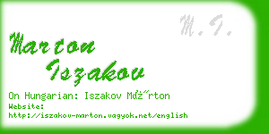 marton iszakov business card